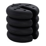 Outsunny 4 Stk. Pavillon Standfuß Gewicht Partyzelt Pavillongewicht befüllbar bis 5 kg HDPE-Kunststoff Schwarz Ø25 x 6 cm