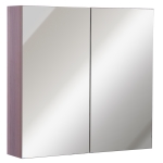 kleankin Wall Mounted Glass Bathroom Mirror Cabinet Storage Shelf, 63Wx60Hx13.5T cm-Light Walnut