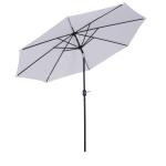 Outsunny Parasol en aluminium rond polyester 180g/m2 manivelle inclinable diametre 300cm blanc