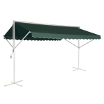 Outsunny Store Double Pente Manuel Vert Foncé 3,95 x 2,94 x 2,5 m