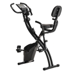HOMCOM Bicicleta Estática Plegable con Altura y Resistencia Ajustables con Pantalla LCD y Asiento con Respaldo Peso máximo 120 Kg 97x51x115 cm Negro