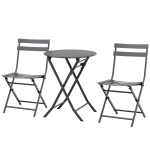 Salon de jardin bistro 2 places pliable métal thermolaqué