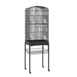 PawHut Gaiola para pássaros com 4 rodas bandeja removível e prateleira inferior para papagaios canários 47,5x37x153 cm Preto