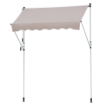 Outsunny Markise Klemmmarkise Sonnenschutz Faltarm Handkurbel Balkon Alu Cremeweiß 3x1,2cm