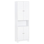 HOMCOM MDF Freestanding 6-Tier Bathroom Storage Cabinet White