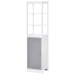 kleankin Bathroom Storage Cabinet Thin Storage Organizer with Door and Shelves
