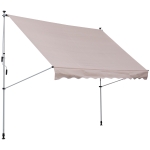 Outsunny Markise Klemmmarkise Sonnenschutz Faltarm Handkurbel Balkon Alu Beige 3x1,5m