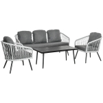 Outsunny Polyrattan Gartenmöbel-Set 4-teilig Grau