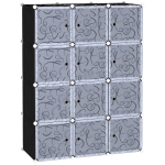 HOMCOM DIY Portable Wardrobe Closet, 111L x 47W x 145Hcm-Black/White