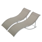 Outsunny 2er Set Sonnenliege Aluminium 165 cm x 61 cm x 63 cm