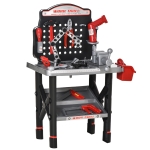 HOMCOM Banco da Lavoro Giocattolo con 50 Accessori per Bambini 3-6 Anni con Trapano a Batteria - Nero/Grigio