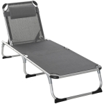 Outsunny Sonnenliege faltbar grau 170 x 60 x 76 cm