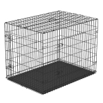 PawHut Gabbia Trasportino per Cani Gatti Pieghevole in Acciaio Doppia Apertura, 76x53x57cm Nero