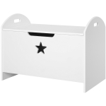 Homcom Baule Contenitore Portagiochi per Cameretta Bambini in Legno Bianco 62 x 40 x 46.5cm