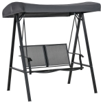 Outsunny Baloiço de Jardim de 2 Lugares com Teto Ajustável Encosto Respirável e Estrutura de Aço para Balção Terraço Exterior Carga Máx. 220kg 150x11x170cm Cinza