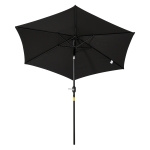 Outsunny Knickschirm Sonnenschirm Gartenschirm Marktschirm mit Handkurbel Alu 180/㎡ Polyester Schwarz ∅2,7 x 2,35 m