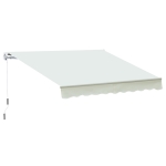 Outsunny Toldo para Patio Balcón Terraza y Jardín con brazo articulado de Aluminio y tela de Poliéster de 280g/m2 395x245 cm (Blanco)