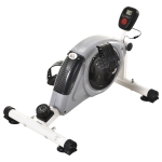 HOMCOM Hometrainer, mini-fiets, pedaaltrainer, trainingsfiets met LCD-display, 8-niveaus magnetische weerstand, staal, grijs, 40 x 62 x 38 cm