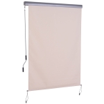 Outsunny verticale luifel balkonluifel verticale luifel windbescherming zijrolgordijn privacybescherming met handslinger polyester + aluminium crèmewit 140 x 250 cm