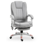 Vinsetto massagestoel, bureaustoel, gamestoel, polyester, schuimstof, nylon, grijs, 66 x 63 x 107-115 cm