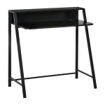 HOMCOM bureau, computertafel, bureau, werktafel met kabeldoorvoer, lade, MDF metaal zwart 84 x 45 x 85 cm