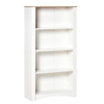 HOMCOM Freestanding 4-Tier Storage Unit Bookshelf Cupboard Cabinet Home Office White
