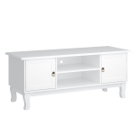 Homcom Suport pentru TV cu Dulap din MDF si lemn de Pin Stil Clasic, Alb Mat, 120x45x50cm