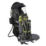 HOMCOM Mochila Portabebés Montaña Plegable Ergonómica Mochila Senderismo con Base de Soporte Múltiples Bolsillos para 6-36 Meses Carga 18 kg 38x77x87,5 cm Verde(c-1)