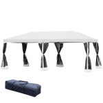 Outsunny foisor pliabil din otel, cu plase de tantari 3x6m, alb