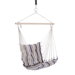 Outsunny Hanging Swing Chair, Seat Size:57W x 47.5D cm-Brown/White Stripes