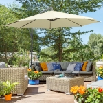 Outsunny Umbrela Soare Suspendata pentru Gradina pentru Plaja Metal 3M, Bej