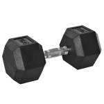HOMCOM Hexagon Kurzhantel Gusseisen Hantel Gummi-Hantel Griff gerändelt Gewichte Metall Gummi schwarz 1 x 20 KG