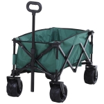 Outsunny Folding Wagon Garten Cart Collapsible Camping Trolley Steel Frame Oxford Fabric(c-1)