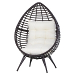 Outsunny Outdoor Indoor Wicker Teardrop Chair with Cushion Rattan Lounger