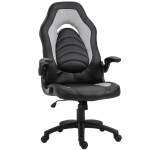 Vinsetto Racing Style Office Chair Faux Leather Breathable Mesh Adjustable Height Recliner with Wheels, Liftable Armrest, Grey