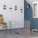 PawHut Tarc Modular pentru Animale in Sarma Metalica Vopsita Colorata 6 Module 79 x 60 cm