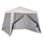 Outsunny Gartenpavillon mit Moskitonetz 300 cm x 300 cm x 245 cm