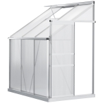 Outsunny Walk-in Greenhouse Outdoor Plant Garden, Aluminium Frame, Polycarbonate, Temperature Controlled Window, with Foundation, 6 x 7ft(c-4)