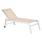 Outsunny Textilene Chaise Lounge Recliner Chair w/Adjustable Backrest Sun Bed Lounger w/ Wheels Patio Furniture Grey(c-3)