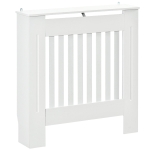 Homcom Copritermosifone in Legno MDF Bianco con Doghe Verticali 78x19x81cm