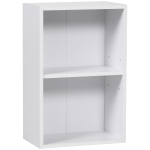 HOMCOM Libreria Bassa Moderna in Legno Bianco con Ripiano Regolabile