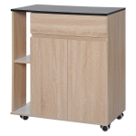 Homcom Desserte de Cuisine Multi-Rangements Beige 78 x 40 x 89 cm
