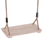 Outsunny Altalena da Giardino per Bambini con Corda in Canapa Regolabile e Legno