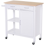 Homcom Carrello da Cucina Classico 2 Cassetti in Legno 88.5x40x86cm