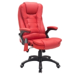 HOMCOM PU Leather Office W/Massage Function, High Back-Red