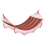 Outsunny Double Outdoor Patio Cotton Hammock Swing Bed with Pillow, 188 x 140 cm, Green(c-2)