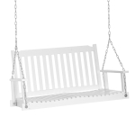Outsunny Garden Outdoor Solid Metal 2-Seater Swing Chair Hanging Hammock Garden Furniture Balcony White - 118Lx 58W x 57H cm(c-5)