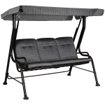 Outsunny Outdoor 3-person Metal Porch Swing Chair Patio Garden Poolside