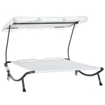 Outsunny Double Hammock Bed W/Pillows-Cream White