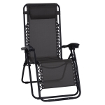 Outsunny Zero Gravity Adjustable Chair, Steel Frame, Texteline-Black